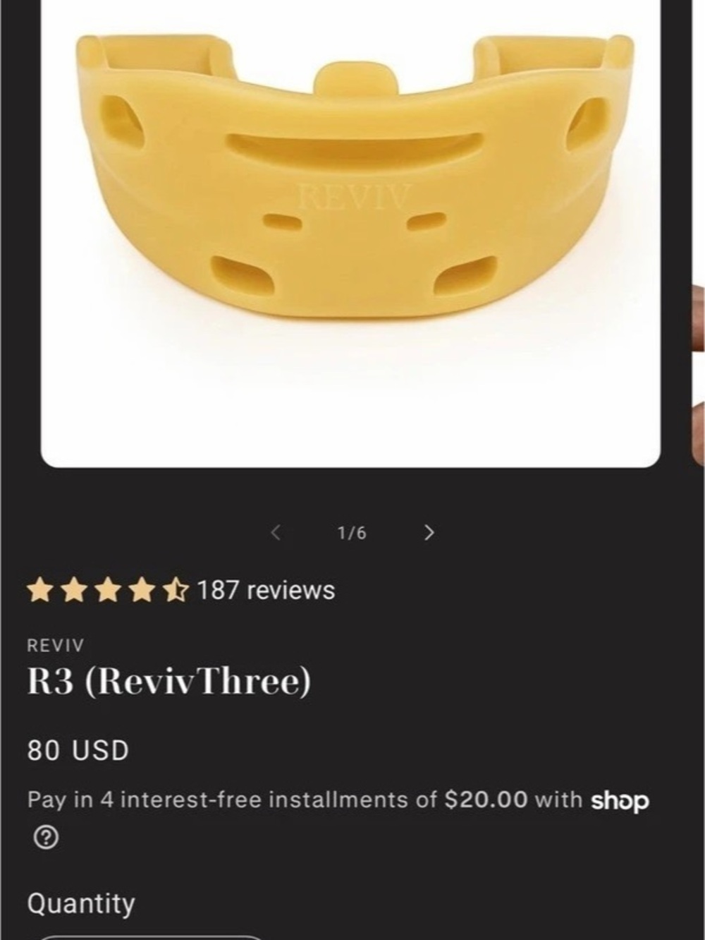 REVIV R3 (RevivThree) ) Yellow Mouthguard